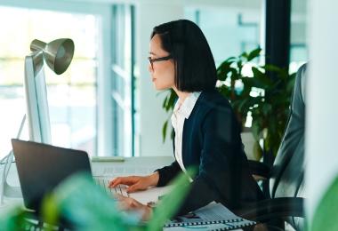 Woman on a laptop