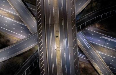 system of roads from overhead