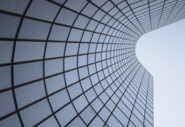 Abstract image of glass building façade