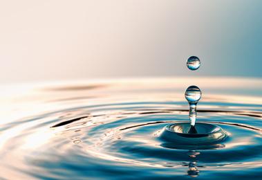 Clear Water drop with circular waves